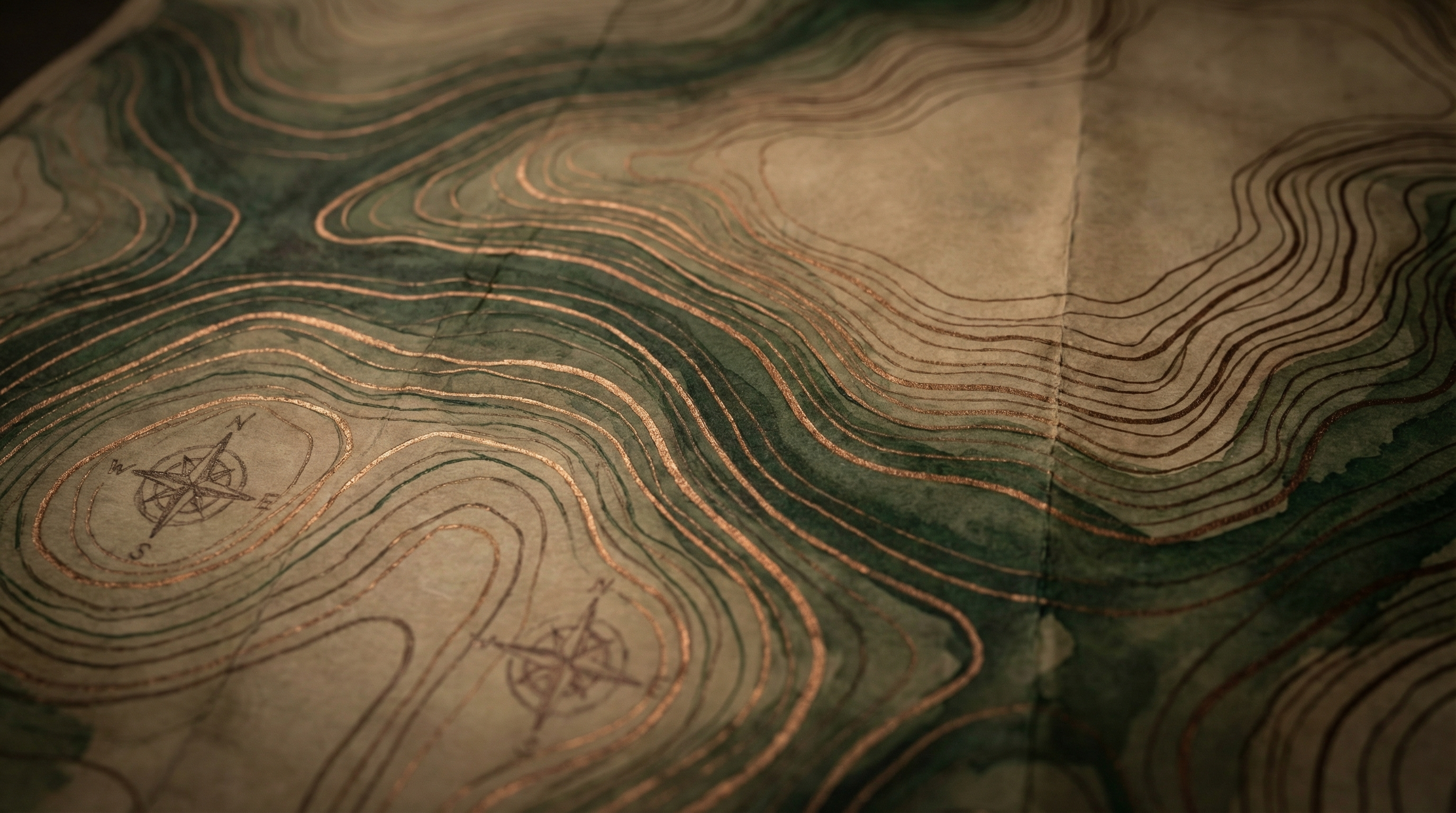 Abstract topographic map with expedition aesthetic